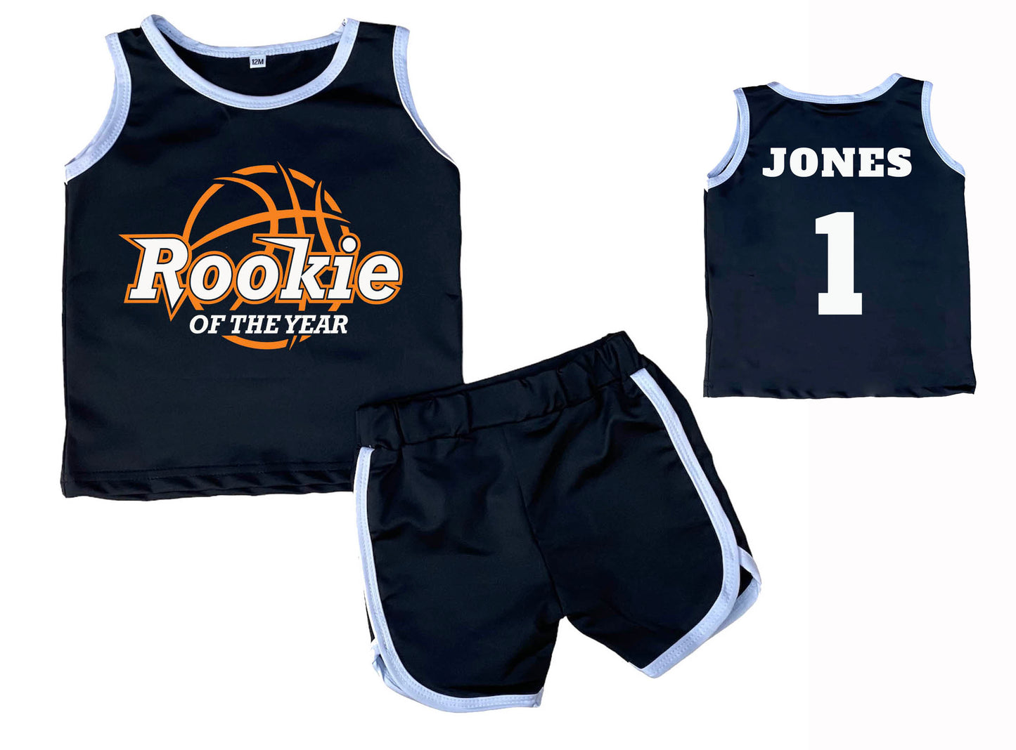 Personalized Rookie Of The Year Basketball Jersey, Custom Basketball Jersey and Shorts, Basketball Birthday Shirt, First Birthday Boy