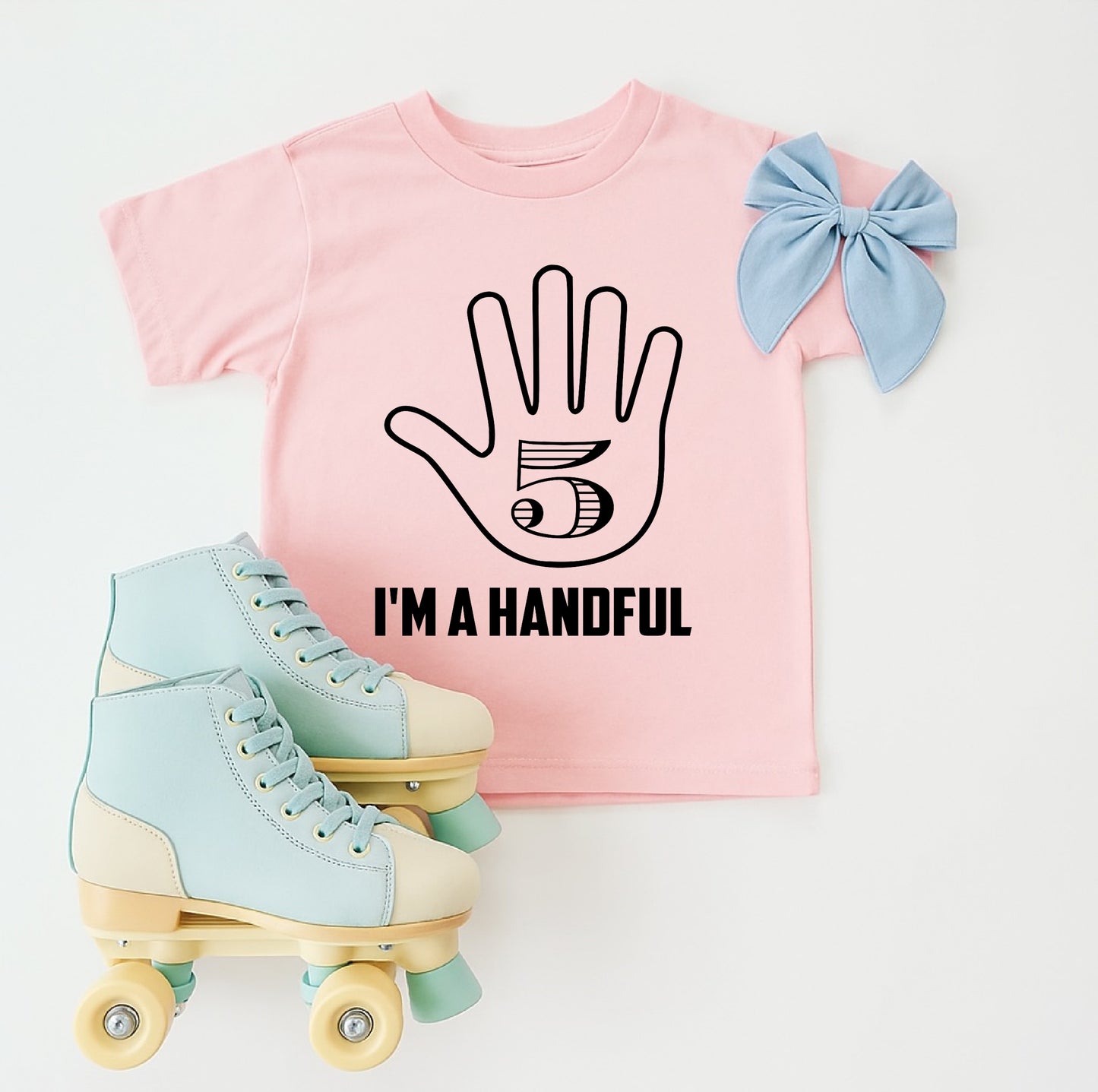 I'm a Handful Pink, Five Year Old T-Shirt,5th Birthday, 5th Birthday Shirt, Fifth Birthday Shirt, 5th Birthday Shirt, Fifth Birthday, Unisex