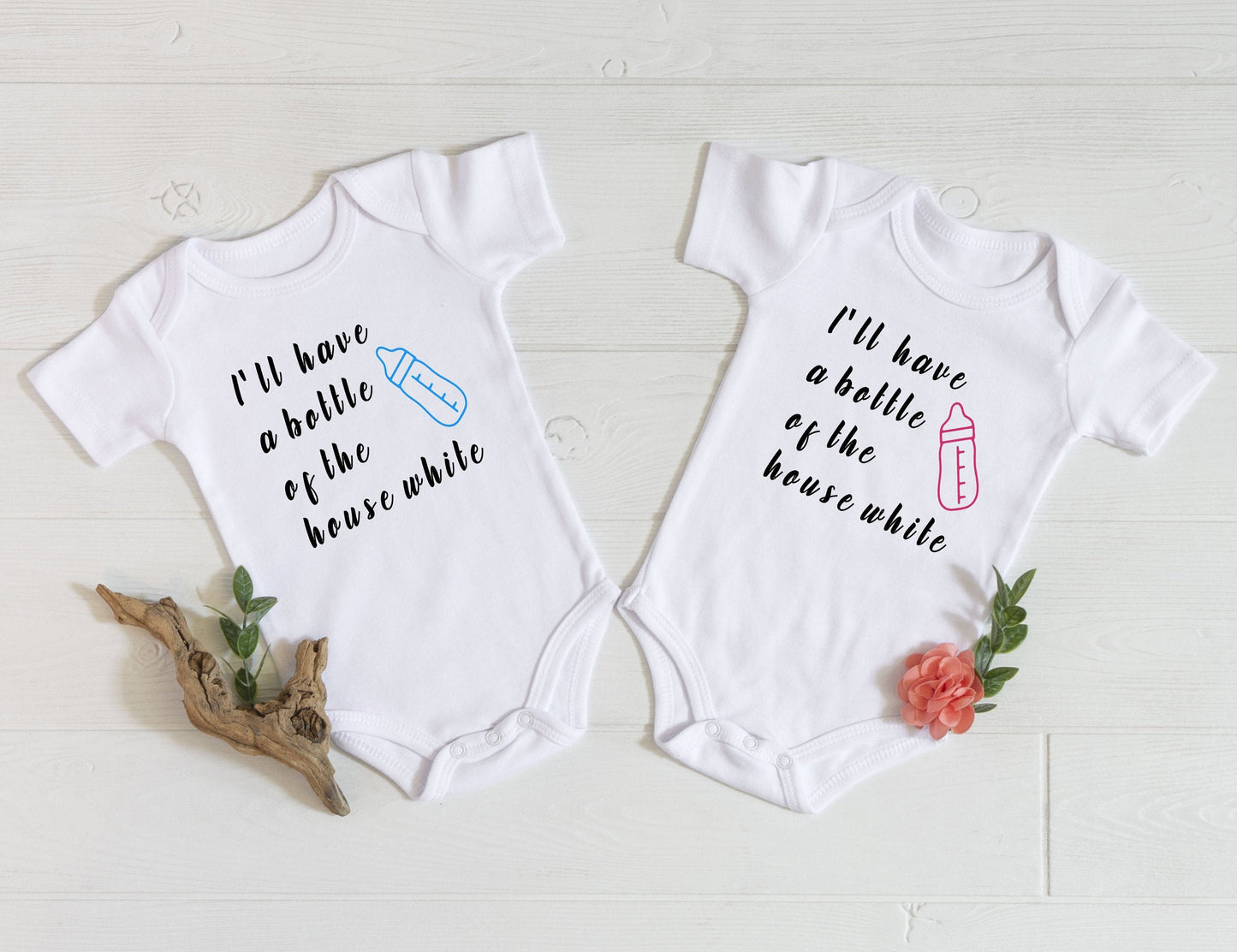 I'll Have A Bottle Of The House White Bodysuit, Funny Baby Bodysuit, Baby Bodysuit, Funny Bodysuit, Unisex Baby