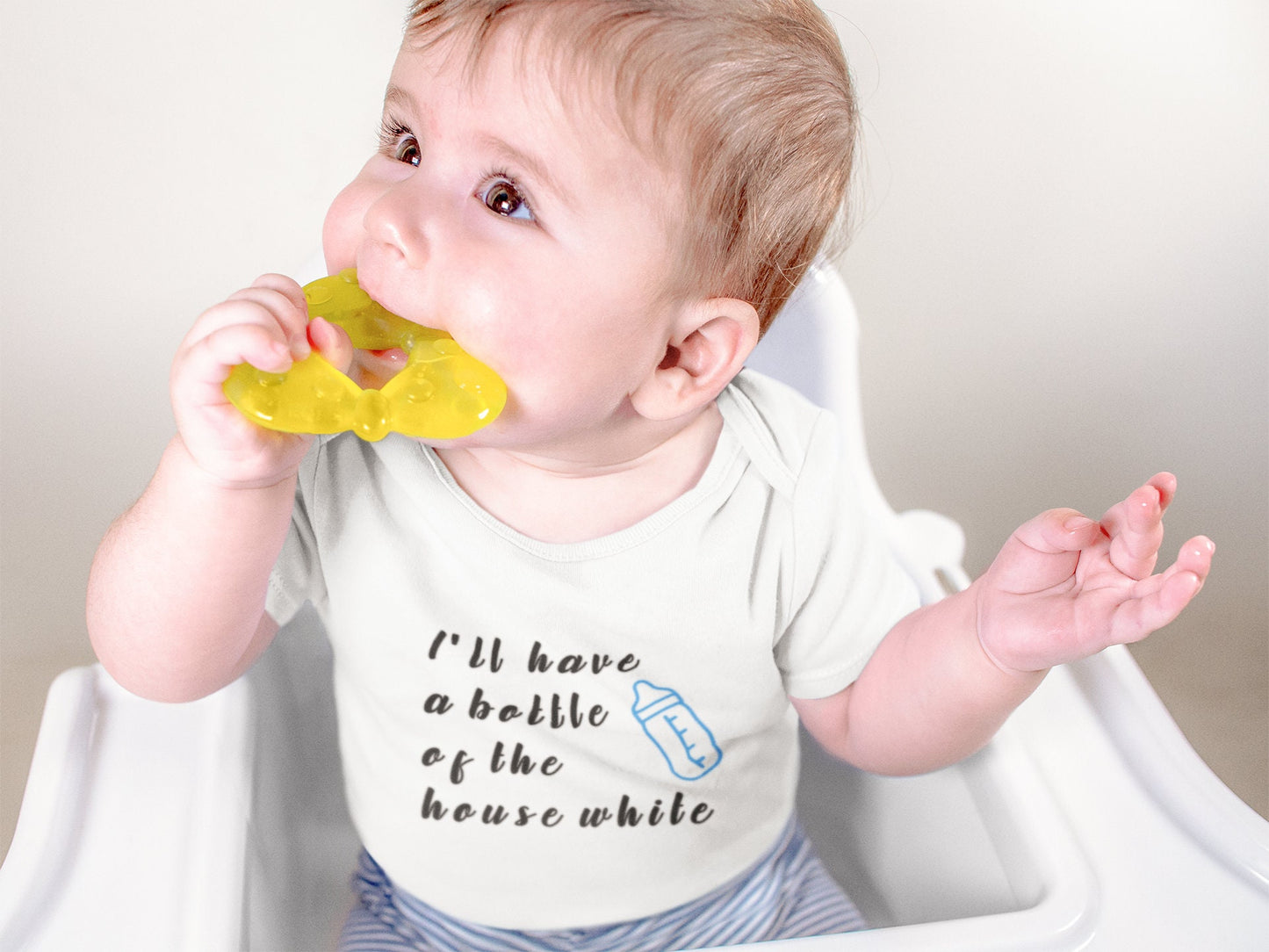 I'll Have A Bottle Of The House White Bodysuit, Funny Baby Bodysuit, Baby Bodysuit, Funny Bodysuit, Unisex Baby