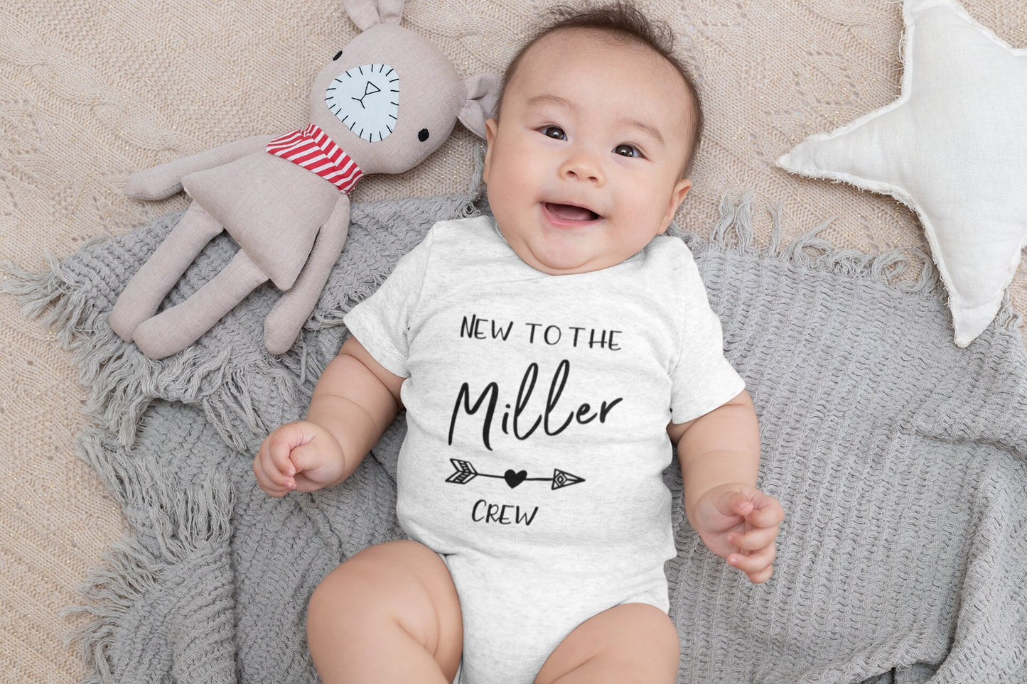 New to the Crew Bodysuit,  Newest Addition to the Crew,  Baby Bodysuit, Custom Bodysuit, Unisex Bodysuit
