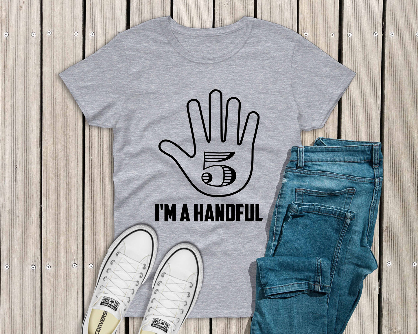I'm a Handful, Five Year Old T-Shirt, 5th Birthday, 5th Birthday Shirt, Fifth Birthday Shirt, 5th Birthday Shirt, Fifth Birthday, Unisex
