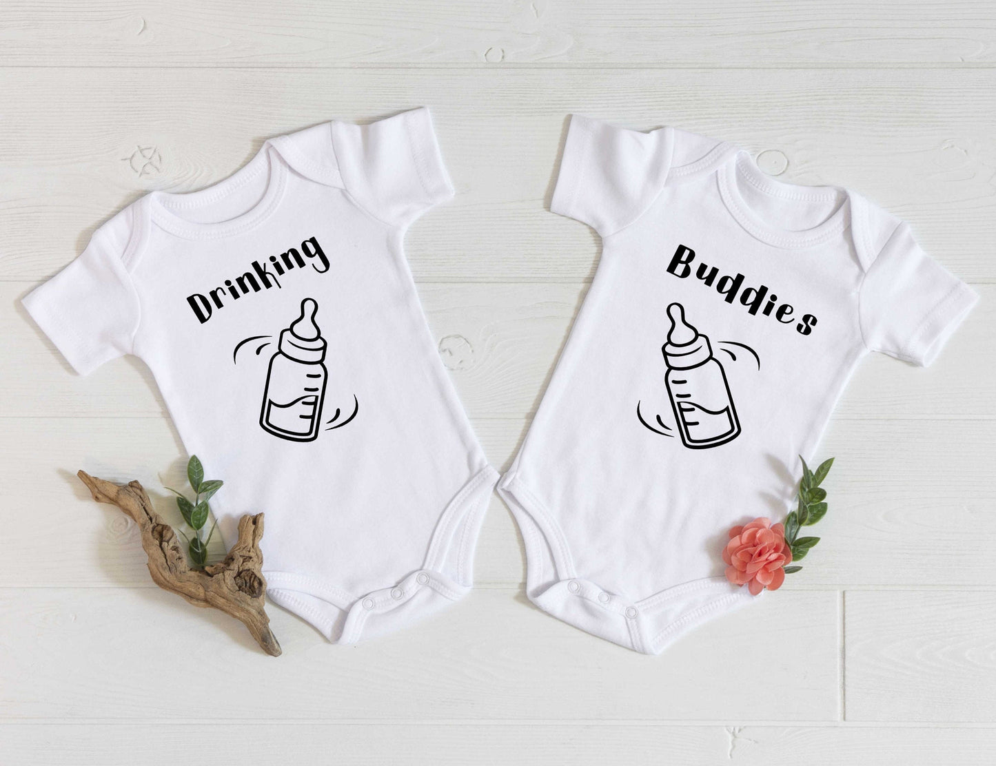 Drinking Buddies Baby Bodysuit, Matching Jumpers, Jumpers Twins Baby, Babies, Expecting Mother To Be Gift, Cute Baby Shower Gift, Bodysuits
