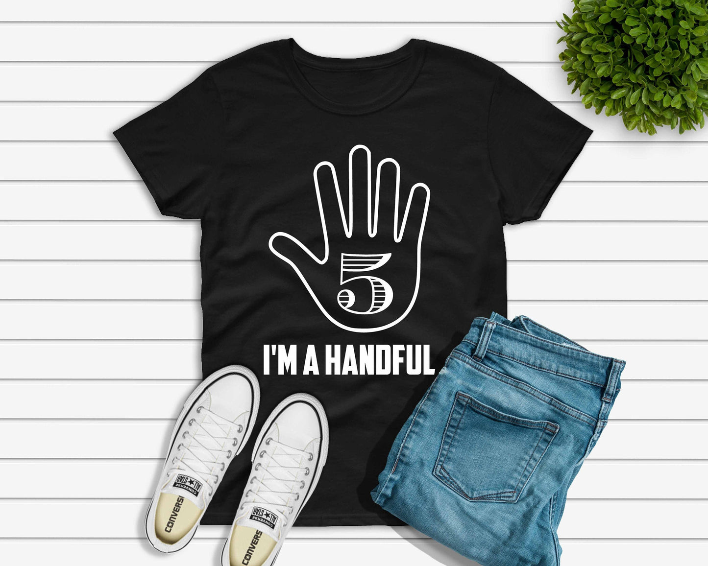 I'm a Handful, Five Year Old T-Shirt, 5th Birthday, 5th Birthday Shirt, Fifth Birthday Shirt, 5th Birthday Shirt, Fifth Birthday, Unisex