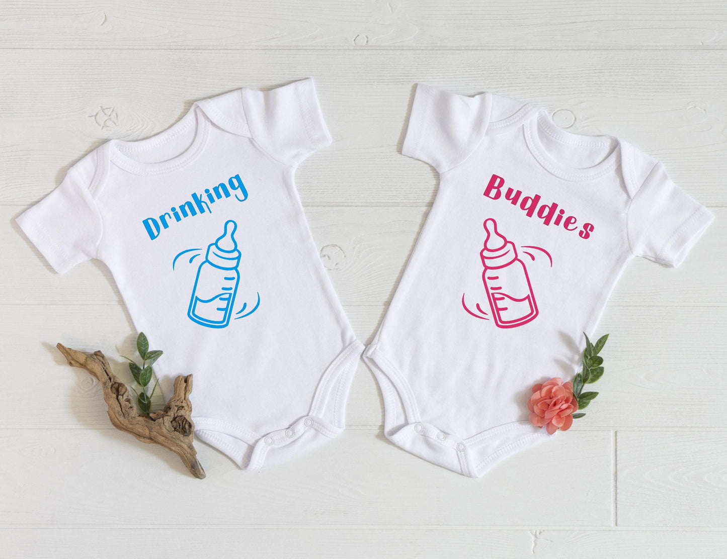 Drinking Buddies Baby Bodysuit, Matching Jumpers, Jumpers Twins Baby, Babies, Expecting Mother To Be Gift, Cute Baby Shower Gift, Bodysuits