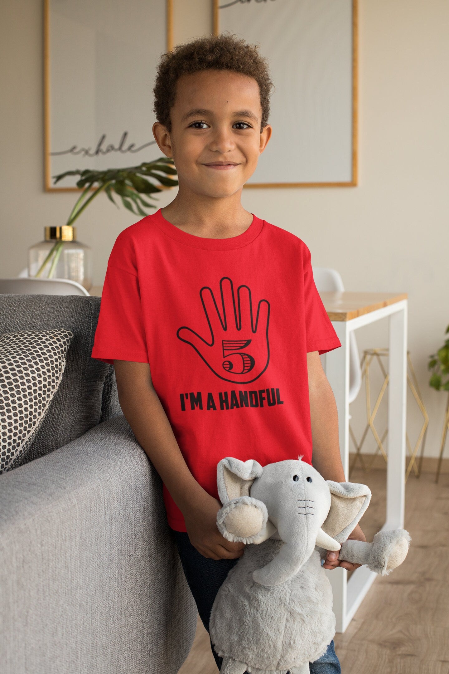 I'm a Handful, Five Year Old T-Shirt, 5th Birthday, 5th Birthday Shirt, Fifth Birthday Shirt, 5th Birthday Shirt, Fifth Birthday, Unisex