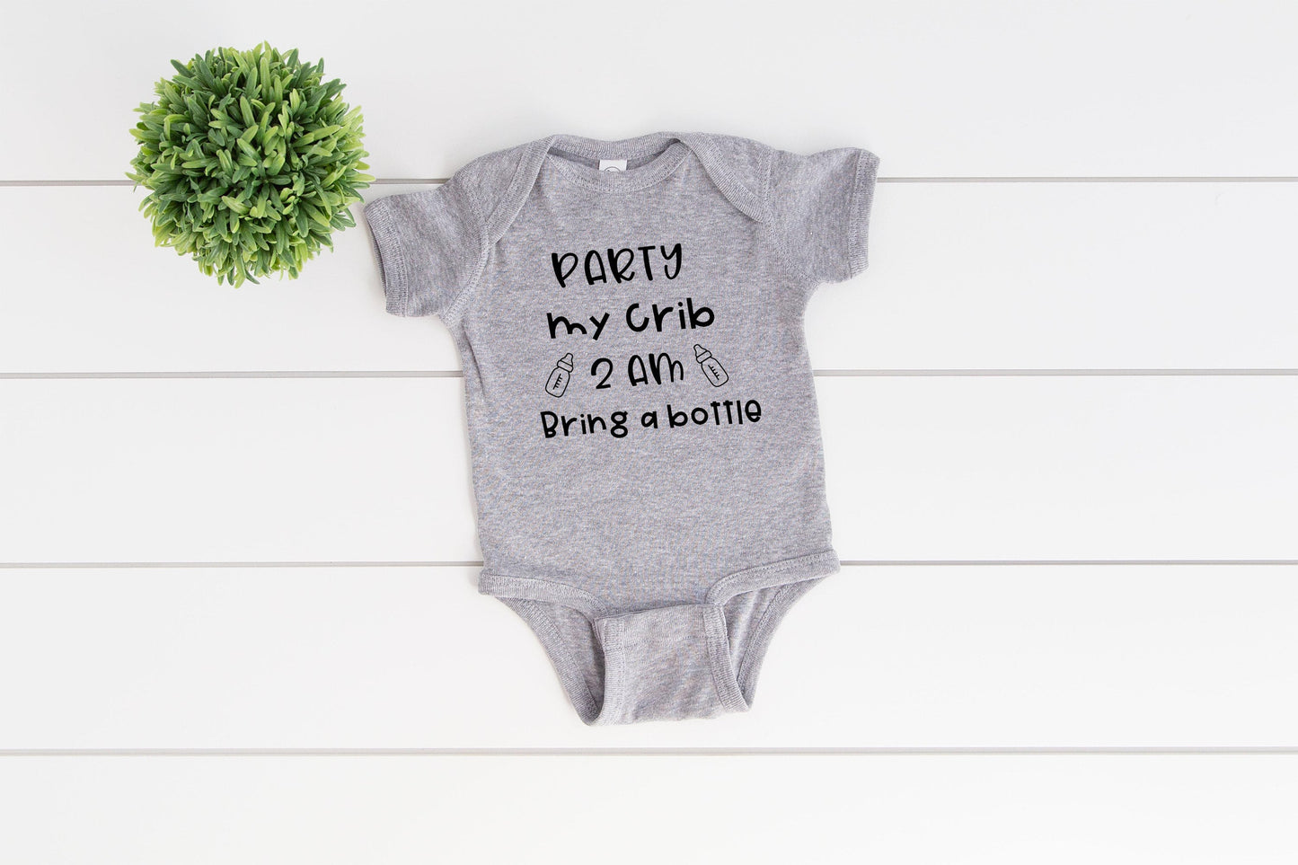 Party At My Crib 2am Bring A Bottle, Funny Baby Bodysuit, Expecting Mother To Be Gift, Cute Baby Shower Gift,