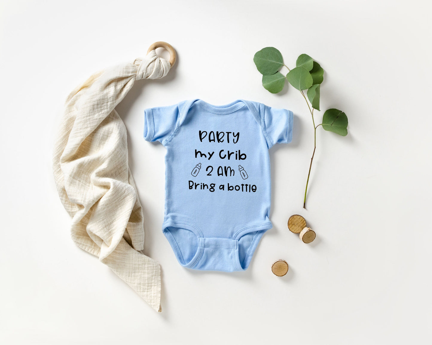 Party At My Crib 2am Bring A Bottle, Funny Baby Bodysuit, Expecting Mother To Be Gift, Cute Baby Shower Gift,