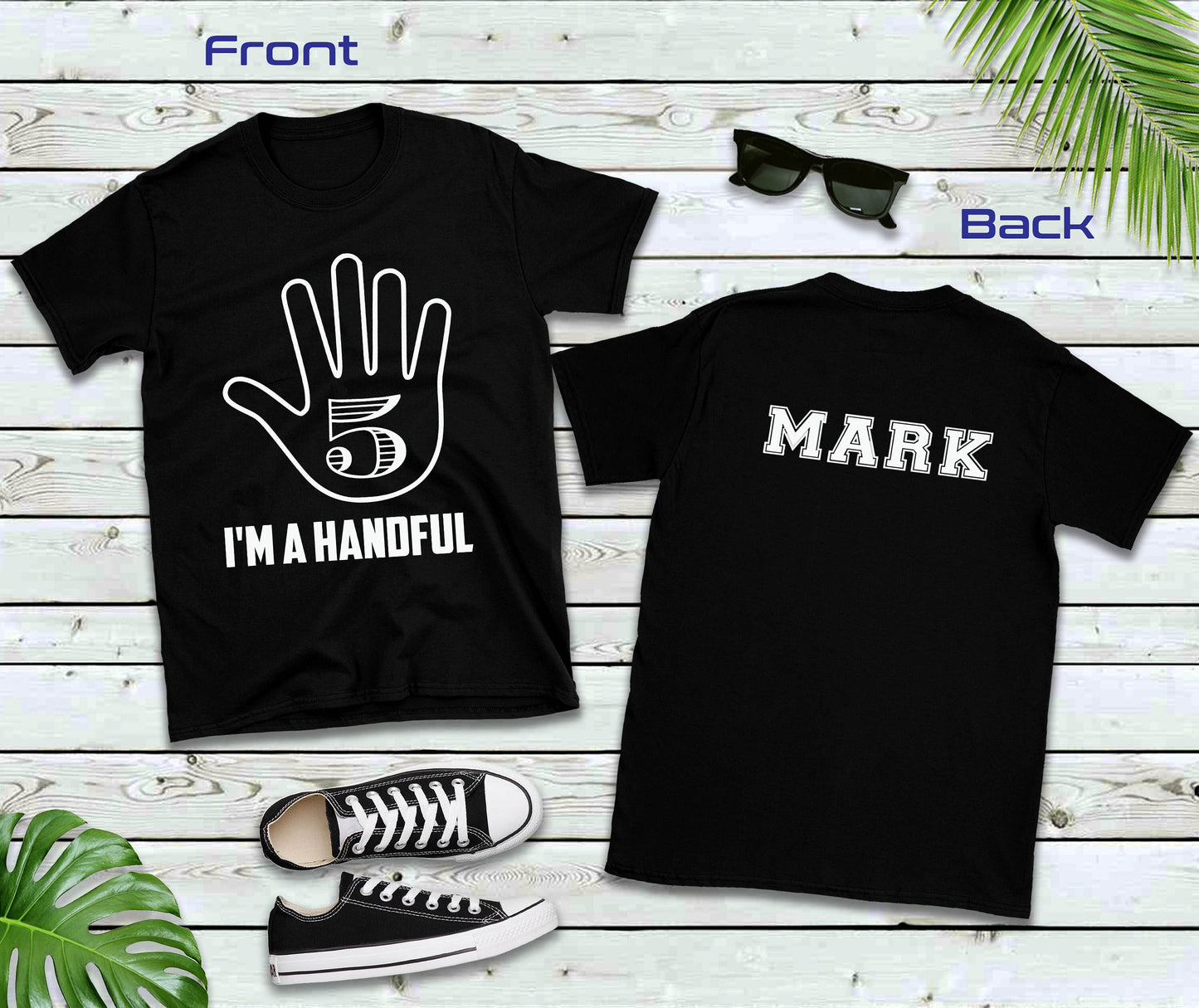 I'm a Handful, Five Year Old T-Shirt, 5th Birthday, 5th Birthday Shirt, Fifth Birthday Shirt, 5th Birthday Shirt, Fifth Birthday, Unisex