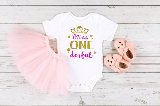 Miss Onederful Birthday Bodysuit, First Birthday Girl Shirt, 1st Birthday Girl Outfit, Miss Onederful Birthday, First Birthday