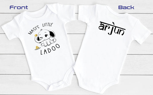 Mommy's Little Ladoo, Masi's Little Ladoo, Personalized Ladoo Bodysuit, Kaka / Nani / Mommy's Ladoo, Kurta Bodysuit, Indian Baby Wear