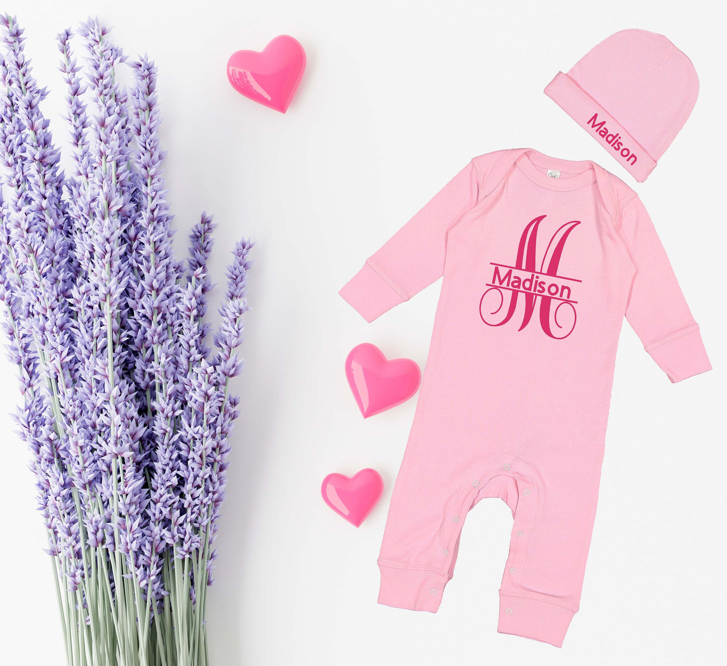 Monogrammed Footie, Baby Girl Monogram Outfit, Baby Coming Home Outfit, Personalized Sleeper, Personalized Baby Shower Gift