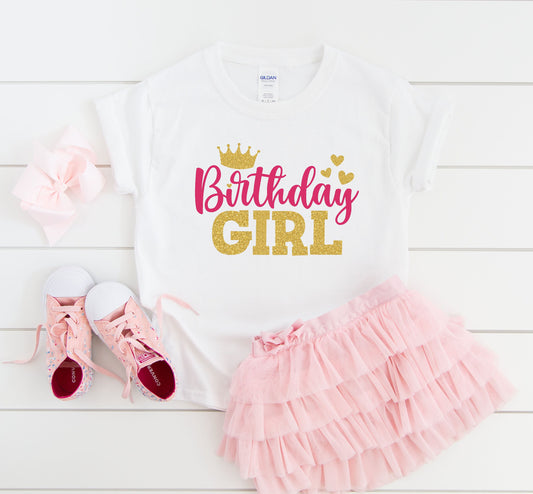 Glitter Princess Crown Birthday, Personalized, Ages 1-6, Birthday Girl T-shirt, Glitter Birthday, Princess Birthday Shirt, Princess Birthday