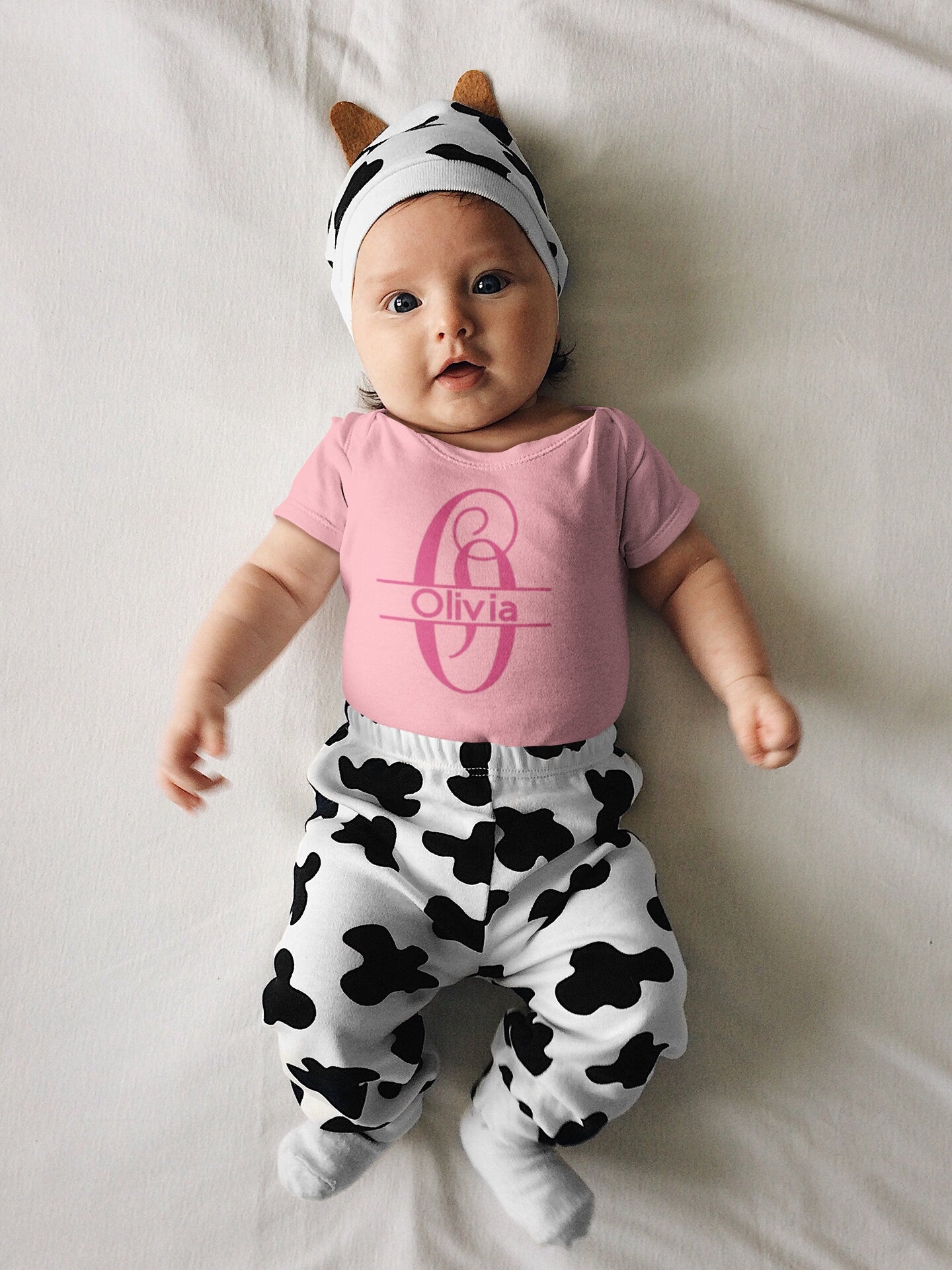 Monogrammed Footie, Baby Girl Monogram Outfit, Baby Coming Home Outfit, Personalized Sleeper, Personalized Baby Shower Gift