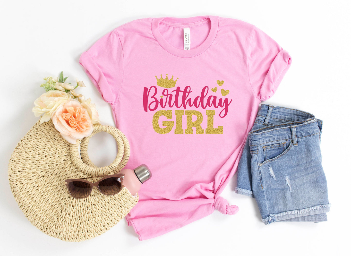 Glitter Princess Crown Birthday, Personalized, Ages 1-6, Birthday Girl T-shirt, Glitter Birthday, Princess Birthday Shirt, Princess Birthday