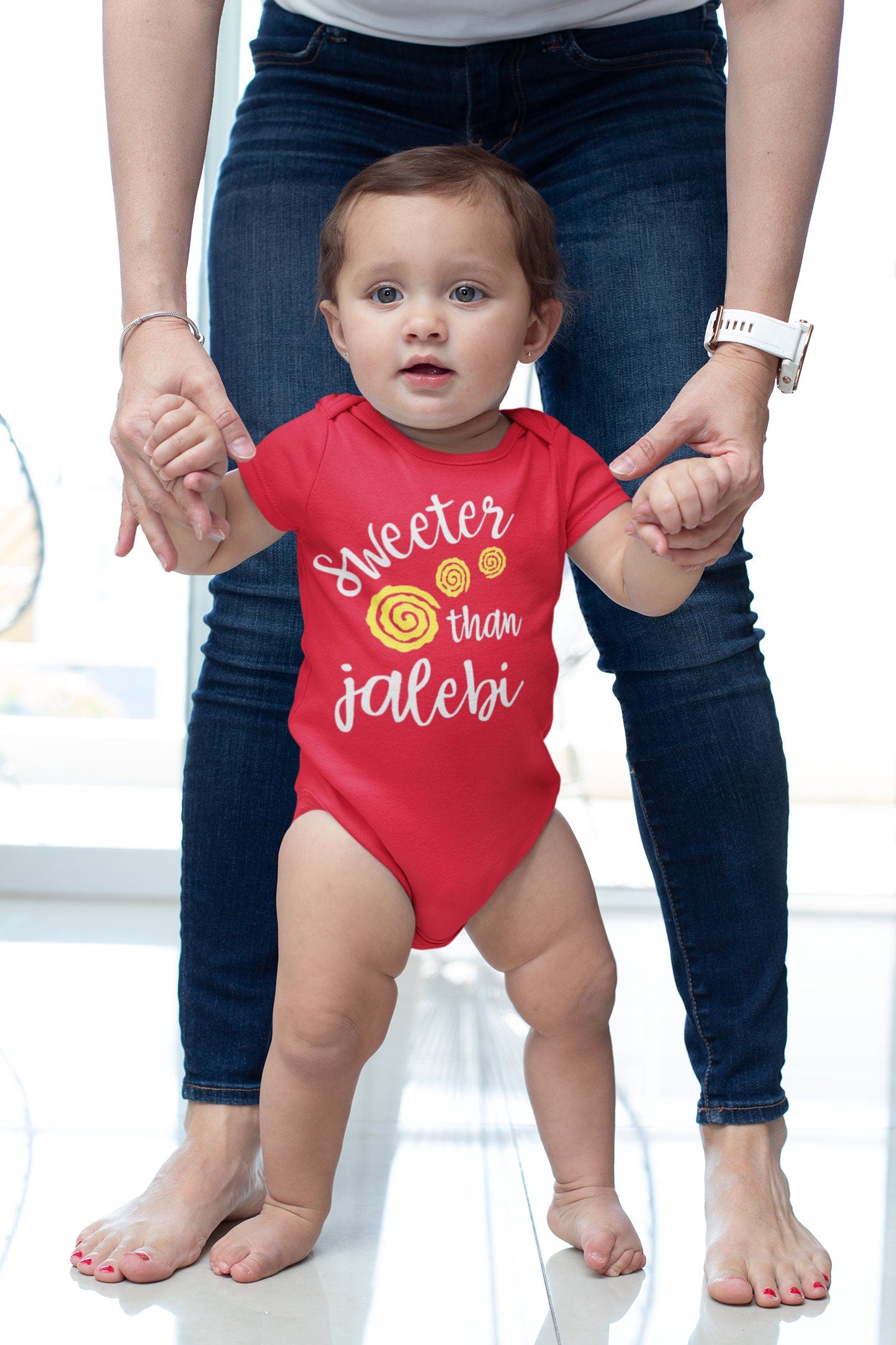 Sweeter Than Jalebi Bodysuit, Personalized Jalebi Bodysuit, Kurta Bodysuit, Indian Baby Wear, Desi Bodysuit, Unisex, Baby Shower Gift.