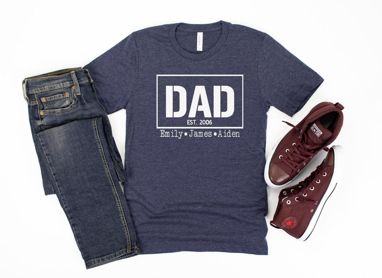 Dad Est Shirt, Father's Day Personalized, Father's Day Shirt, Father's Day Gift For Him, Father's Day Gift, Gift For Dad
