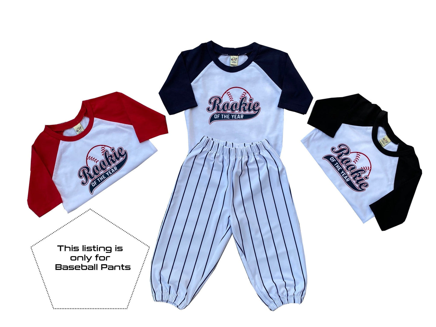 Toddler Baseball Pants, Rookie Of The Year Pants, 1st Birthday Baseball Pants, Baseball Pants, Baseball Pinstriped Pants, Baseball Birthday