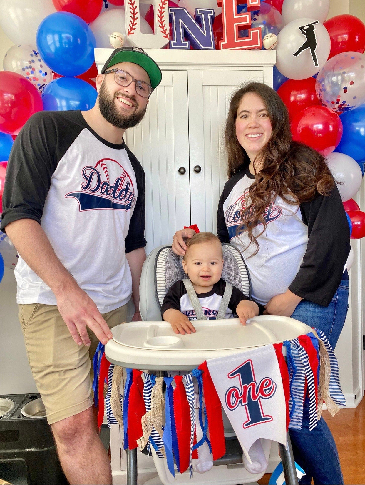 Rookie Of The Year Family Set, Personalized, Daddy of the Rookie, Mommy of the Rookie, First Birthday Boy, 1st Birthday Boy.
