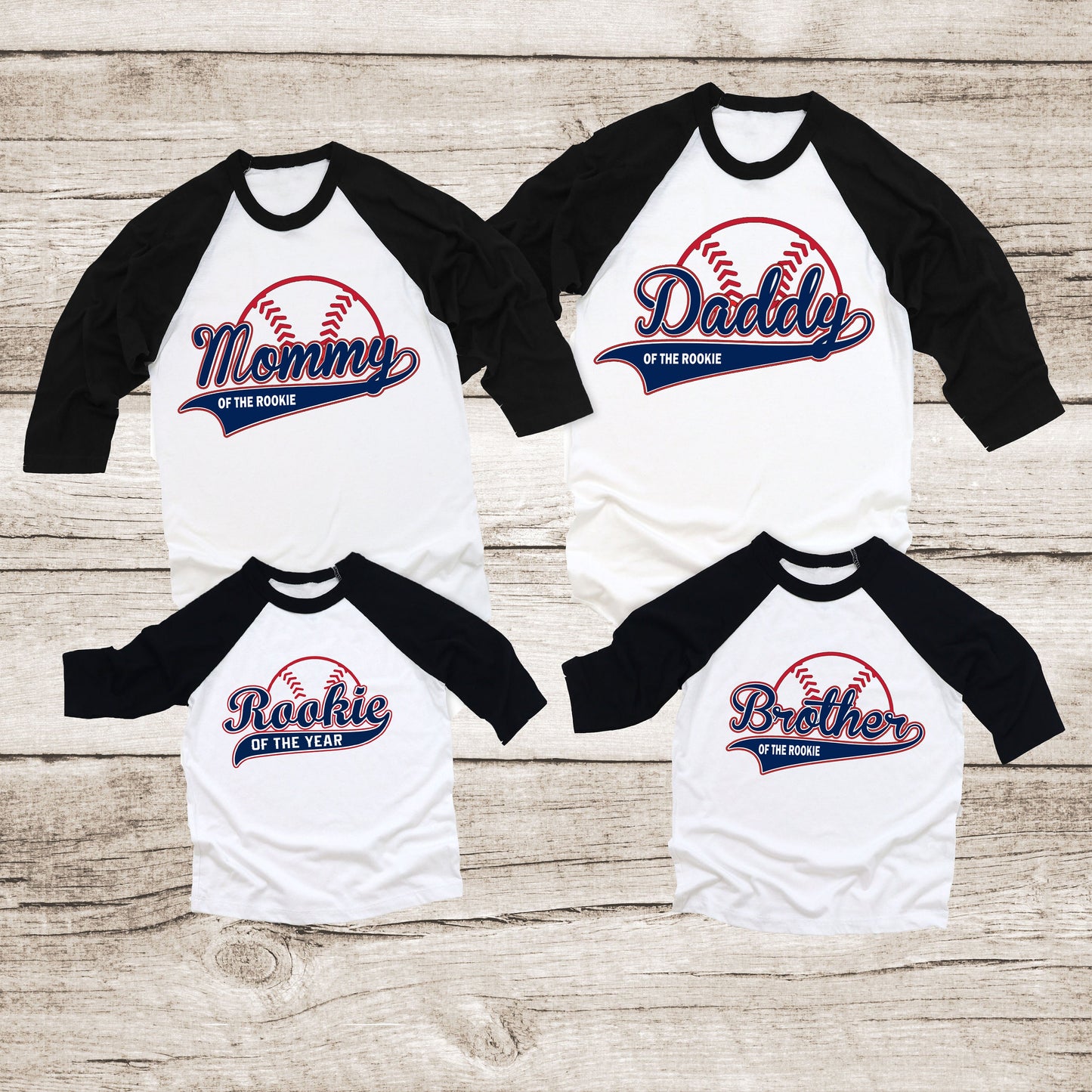Rookie Of The Year Family Set, Personalized, Daddy of the Rookie, Mommy of the Rookie, First Birthday Boy, 1st Birthday Boy.