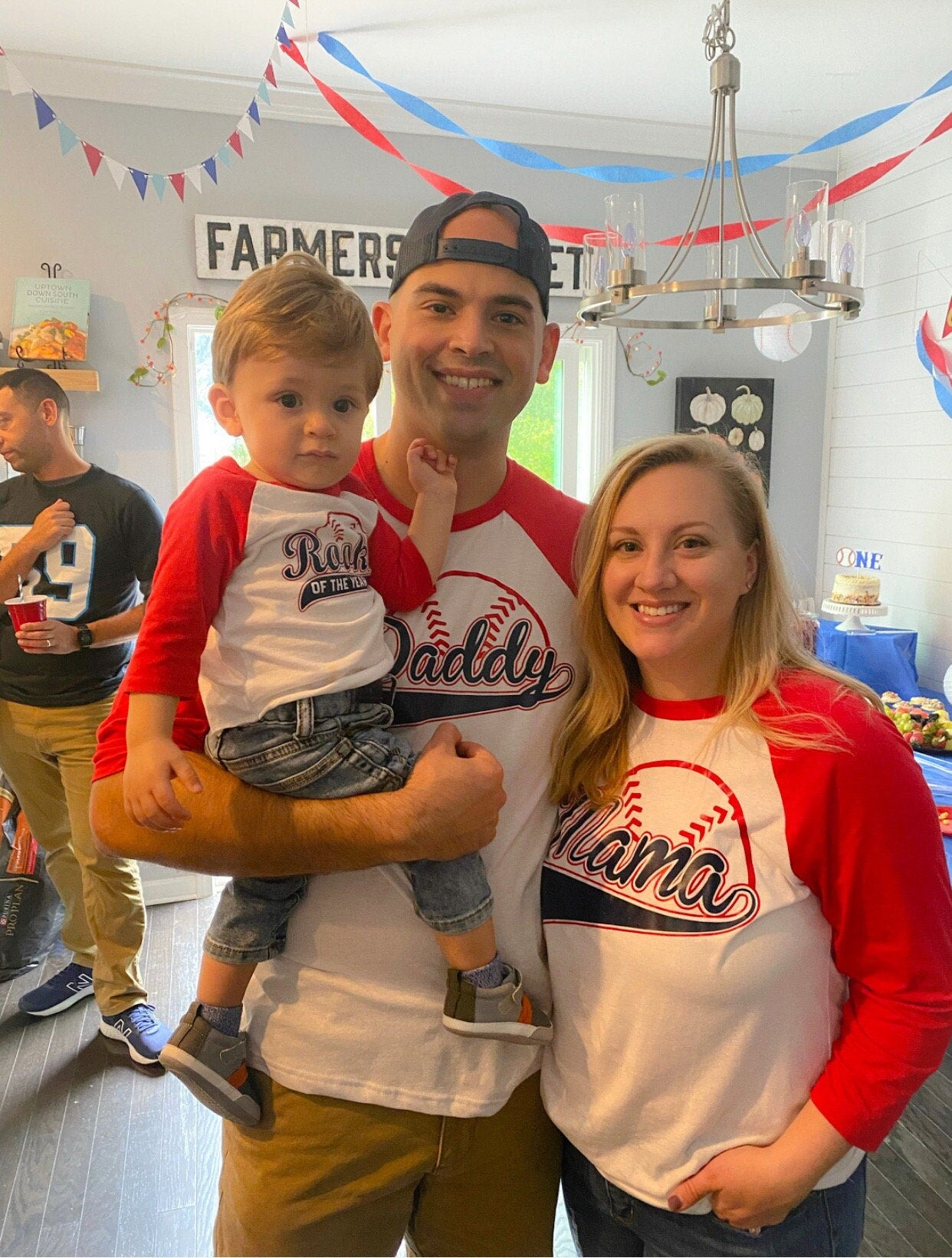 Rookie Of The Year Family Set, Personalized, Daddy of the Rookie, Mommy of the Rookie, First Birthday Boy, 1st Birthday Boy.